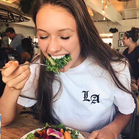 NWOT Made in LA Aleena White Black Graphic Tee - Picture 4 of 8